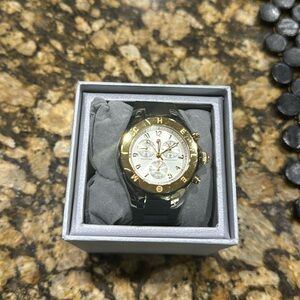 Michele Black Chronographic Jelly Watch